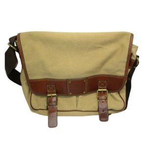 Fossil 54 Canvas & Leather Messenger/Laptop Bag